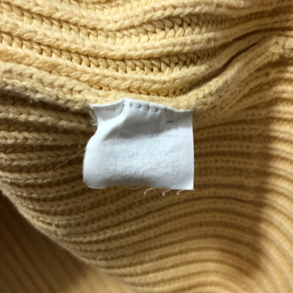 Chaps Knit Sweater Ribbed Crew Neck Pullover Classic Fit Yellow Size‎ (See Pics)